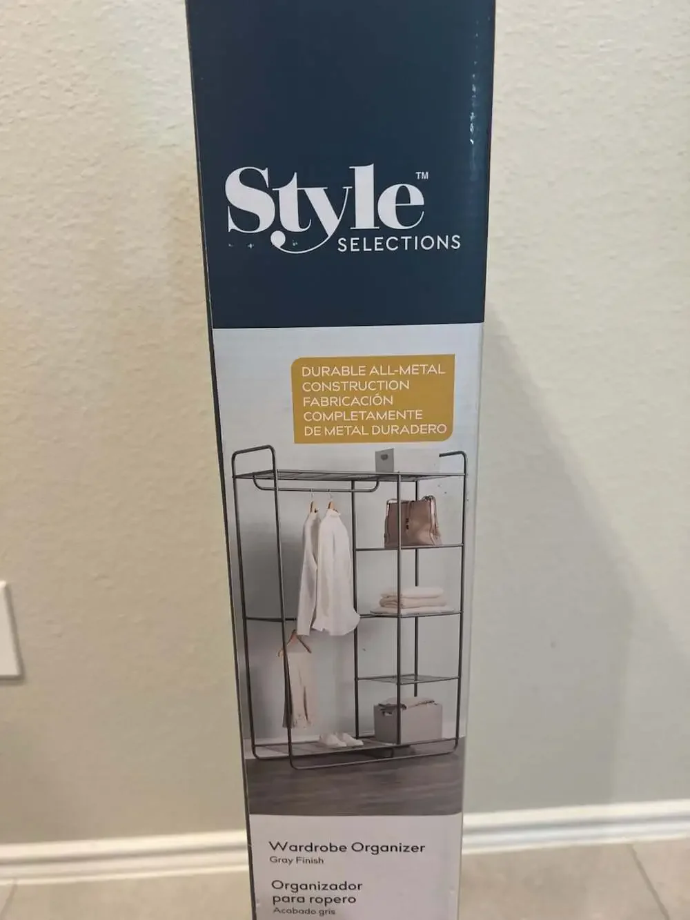 Style Selections Wardrobe Organizer Gray Finish 45 in x 18 in x 74 in